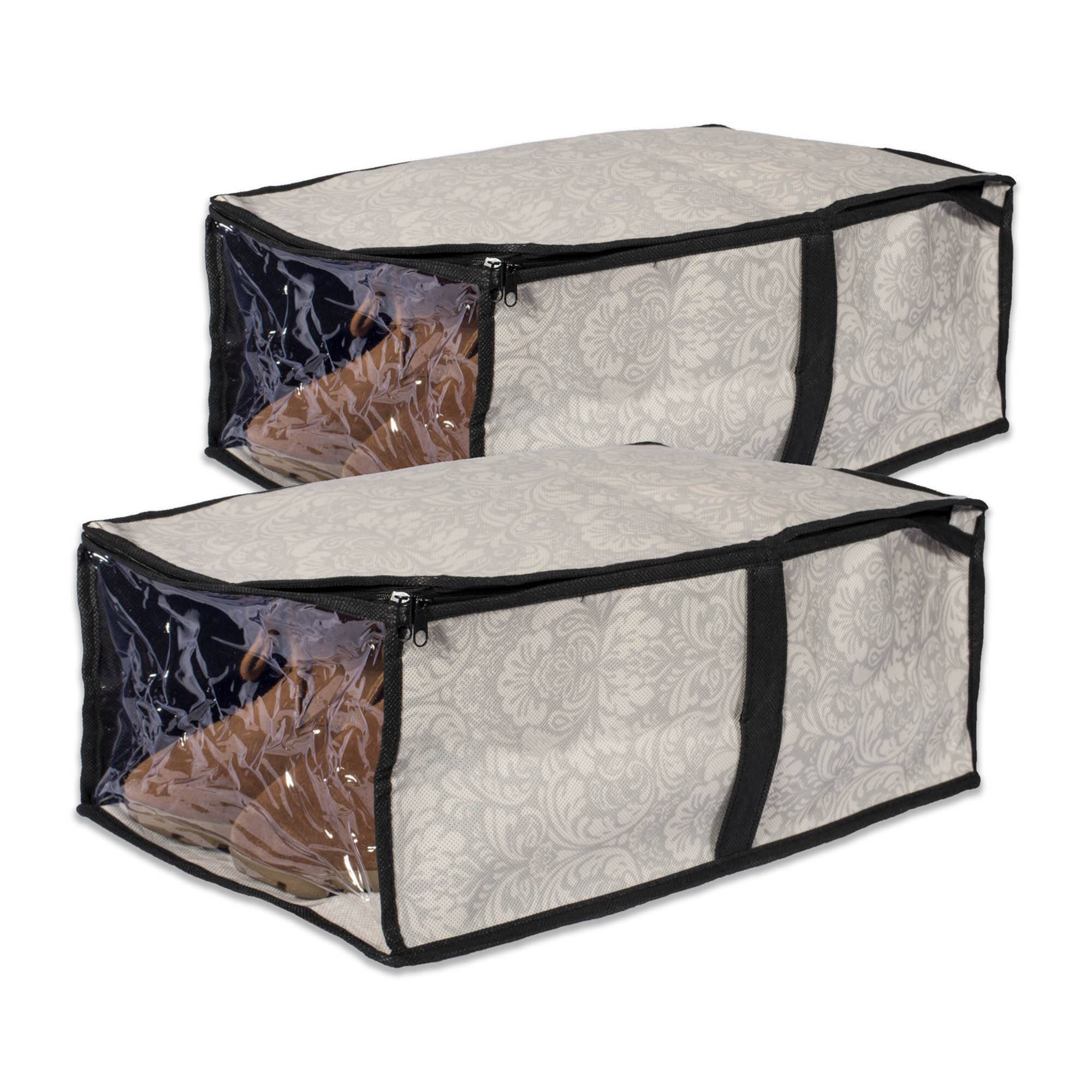 DII® Damask Under-The-Bed Shoes Soft Storage Set, 2ct.